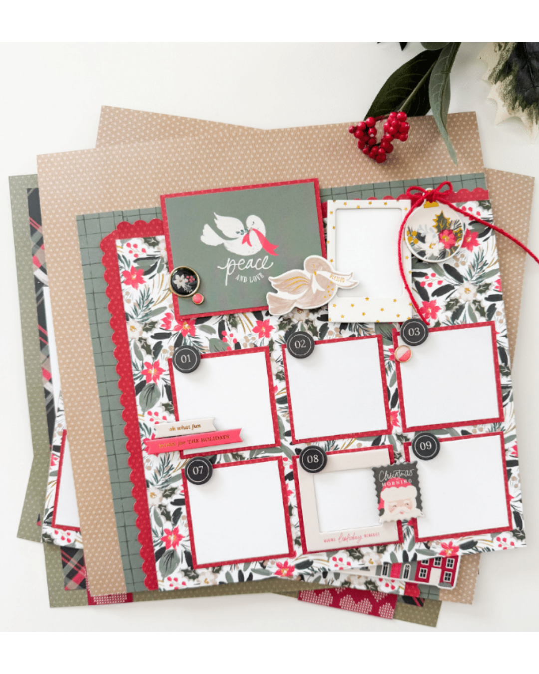 Simple Stories - Mistletoe & Holly Page Kit Layouts Class
