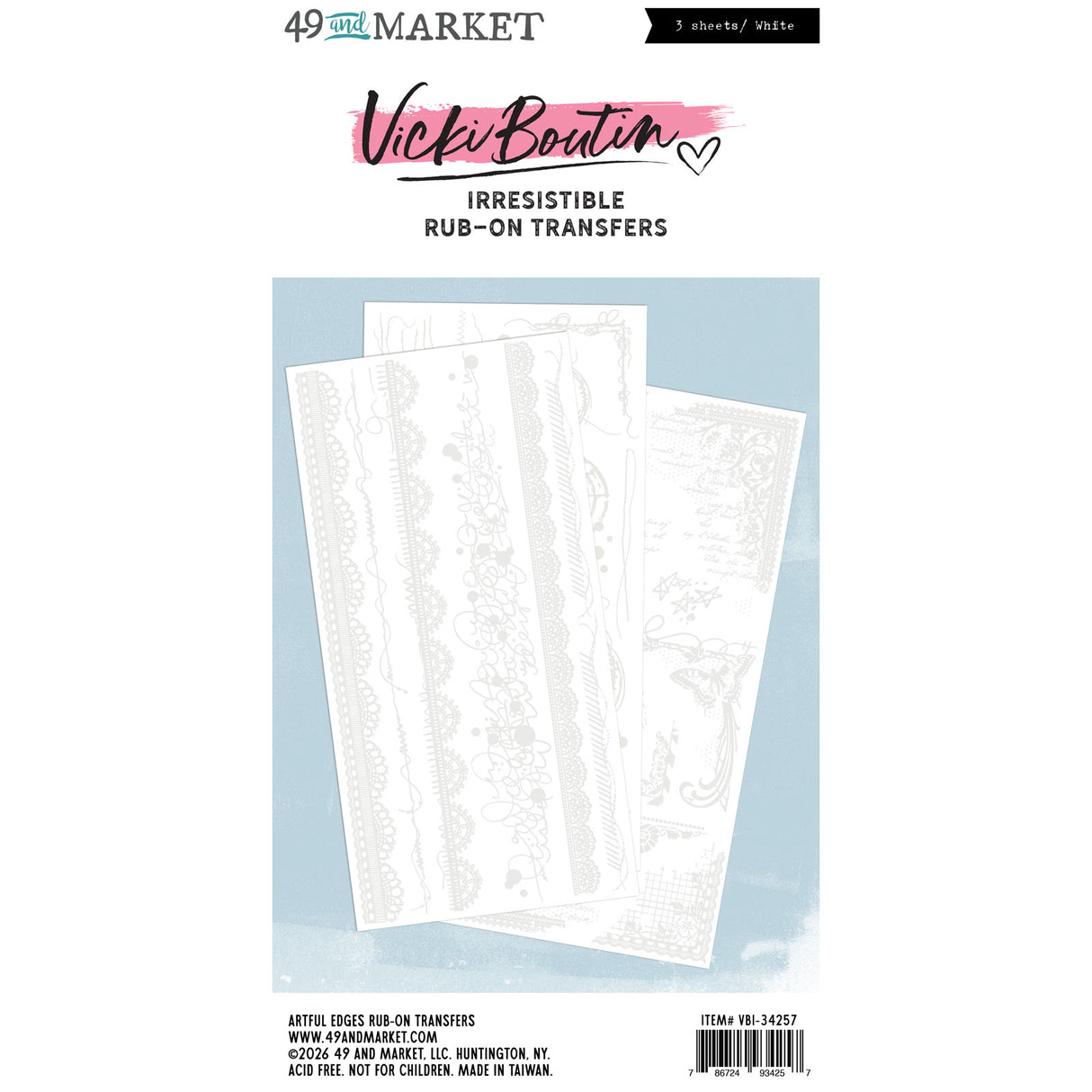 Irresistible Artful Edges Rub-on Transfer Set
