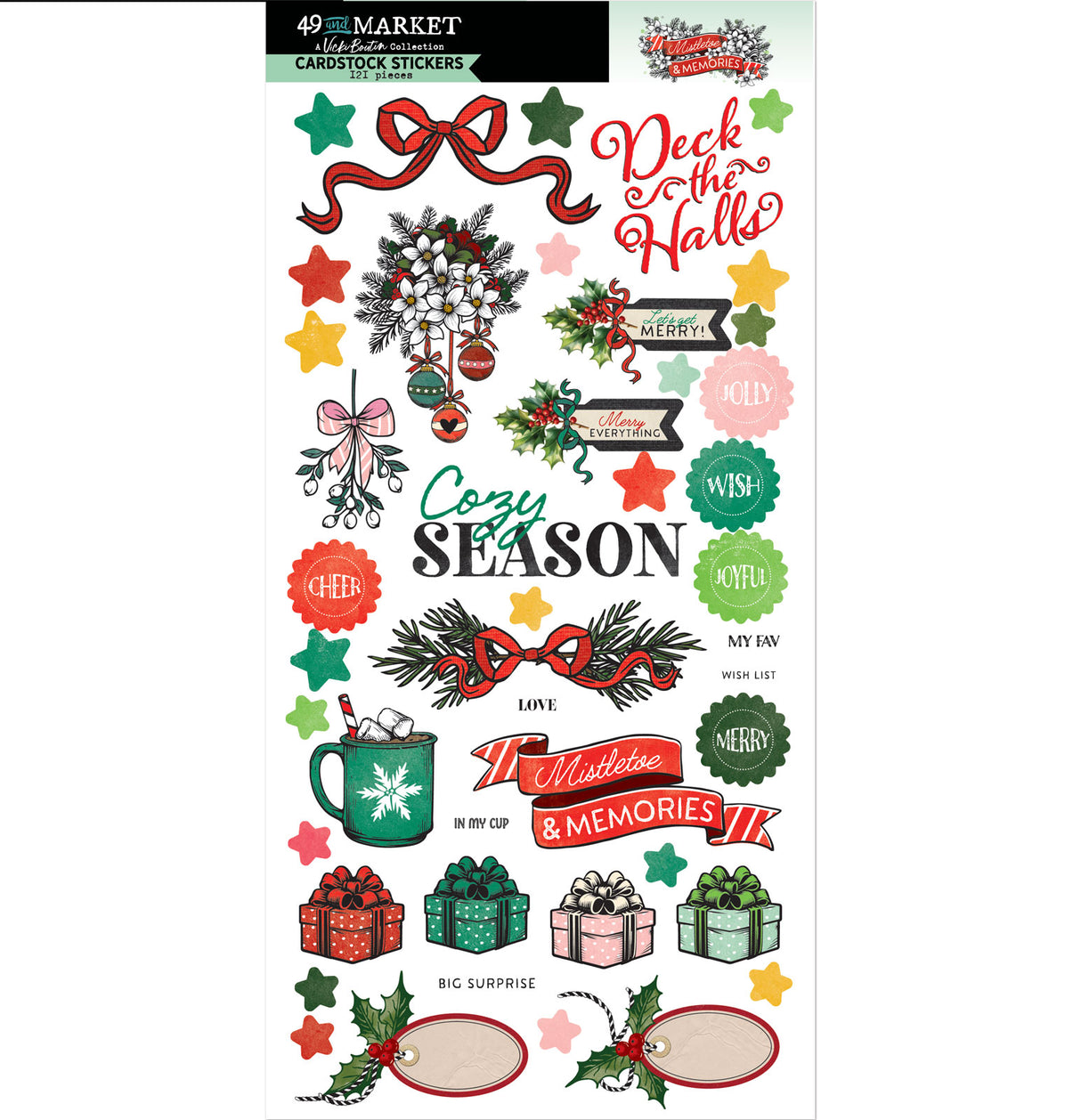 49 And Market Cardstock Stickers Mistletoe and Memories
