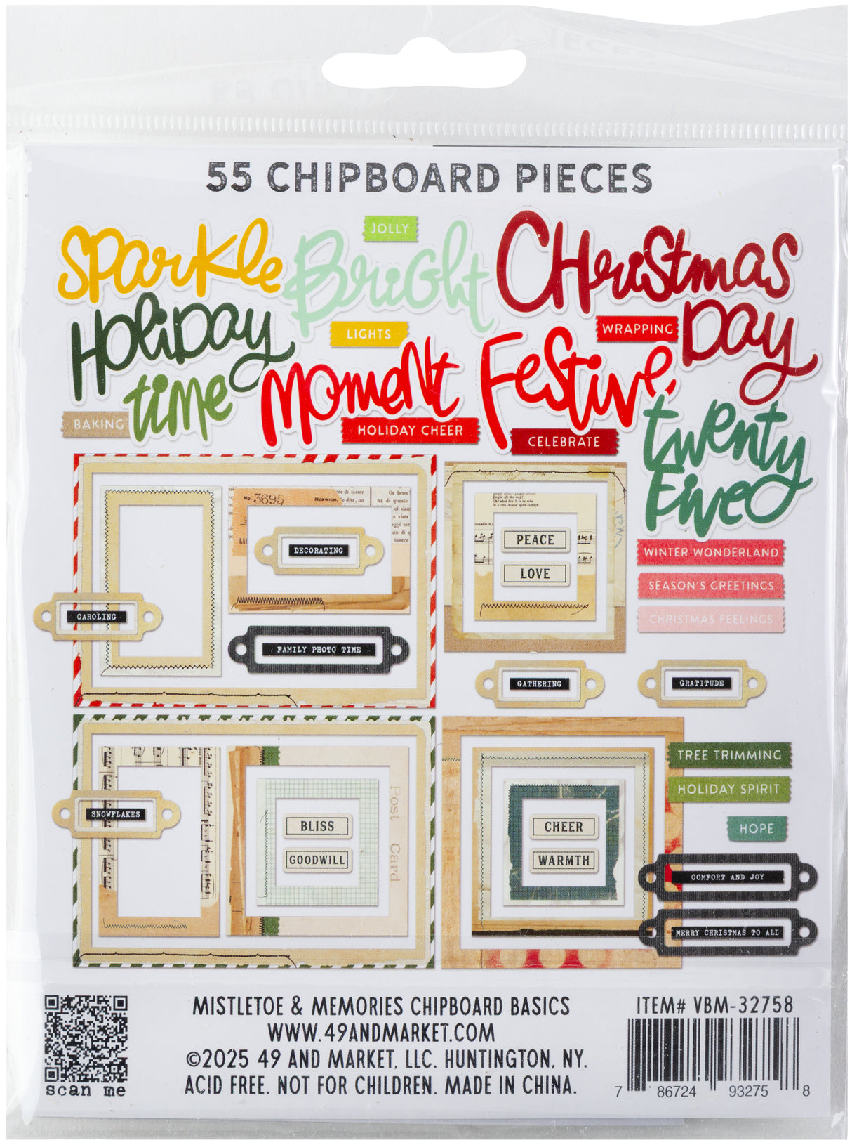 Mistletoe and Memories Chipboard Basics