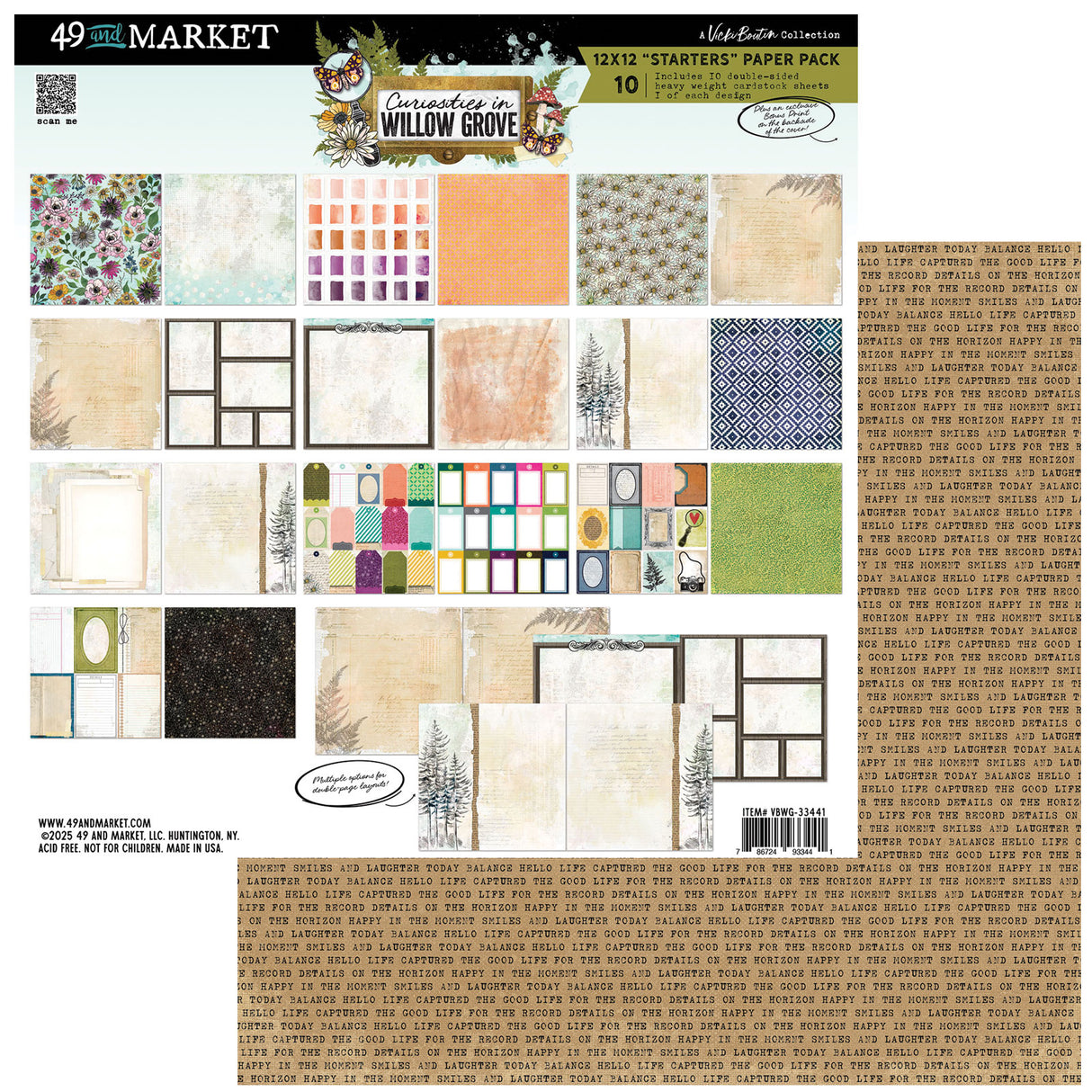 Curiosities in Willow Grove 12x12 Starters Collection Pack (10 papers, 1 ea)