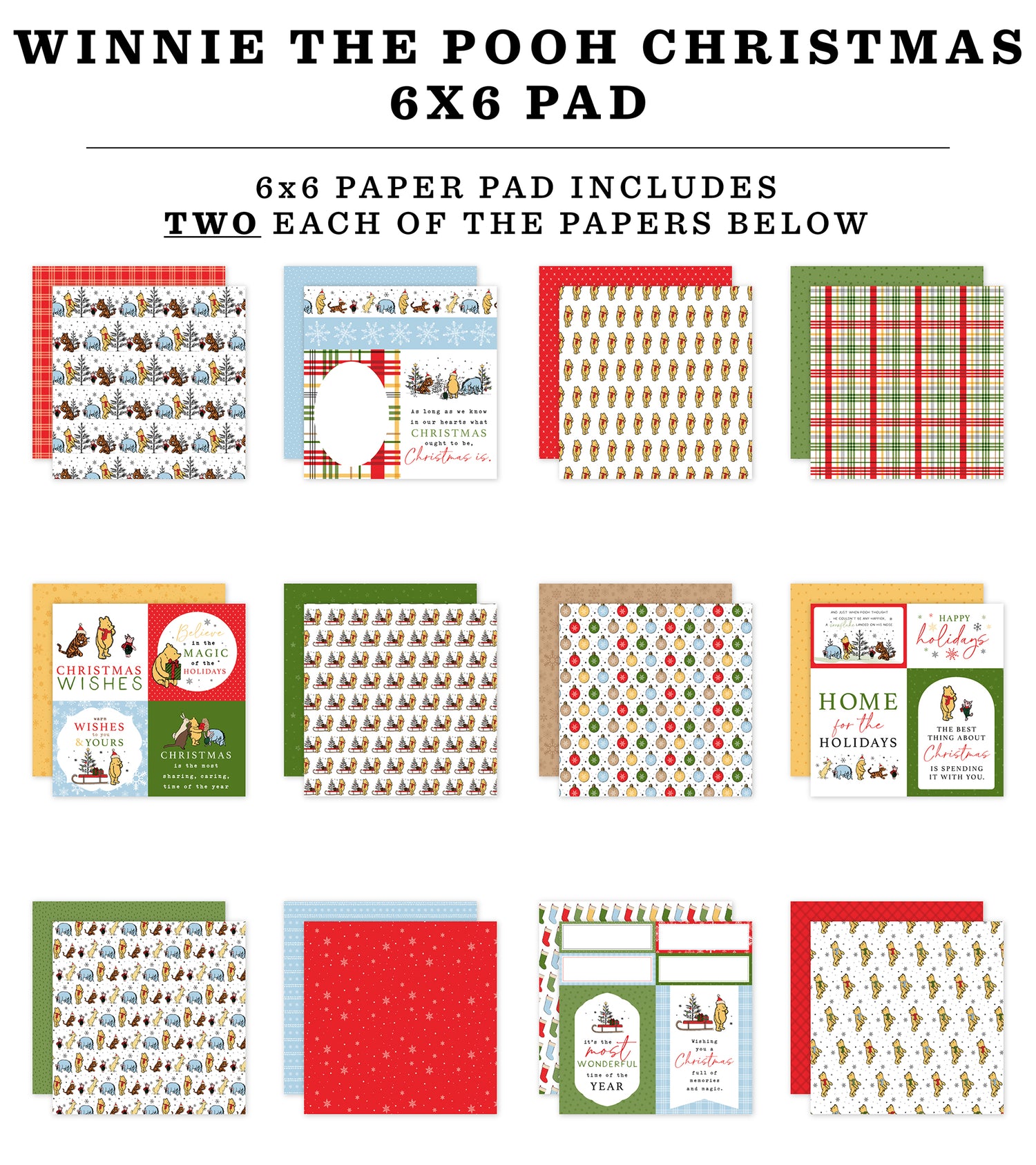 Winnie The Pooh Christmas 6x6 Paper Pad
