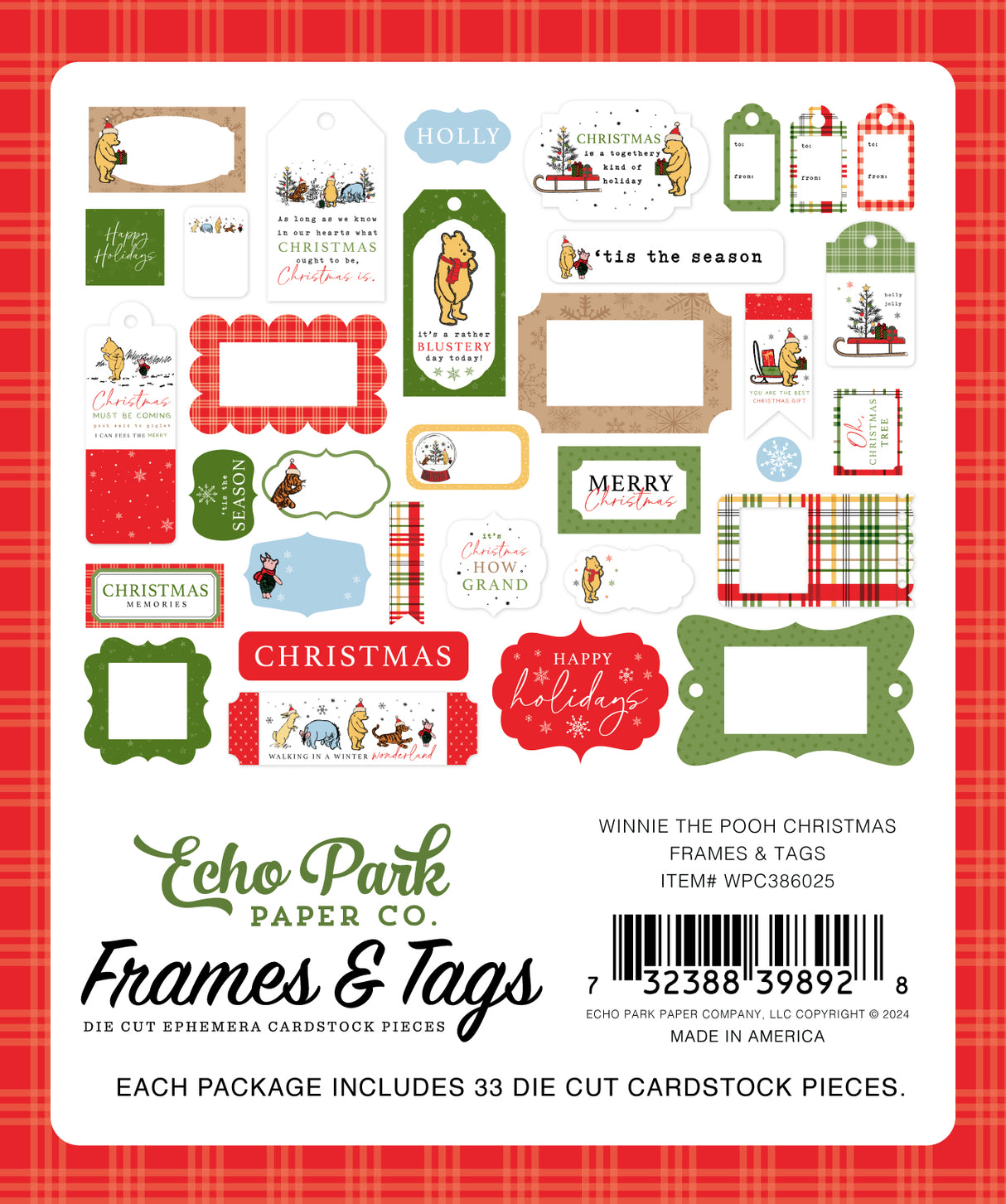 Winnie The Pooh Christmas Frames & Tags
