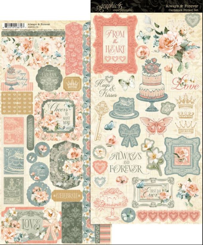Graphic 45 Always & Forever Cardstock Sticker Set
