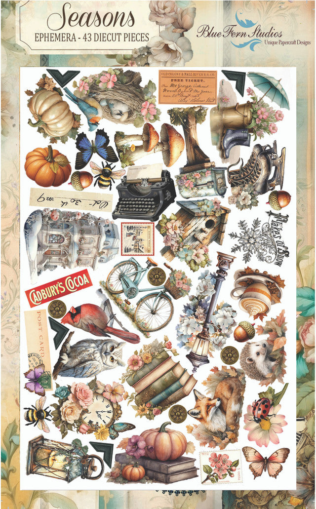 Seasons Ephemera - 43 die cut pieces