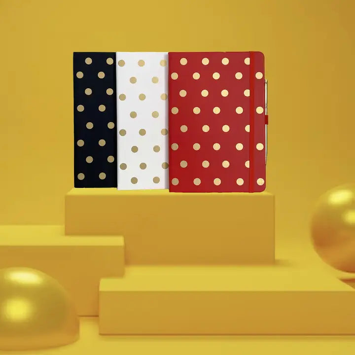 MANIFOL A5 Notebook with Polka Dots & Pen