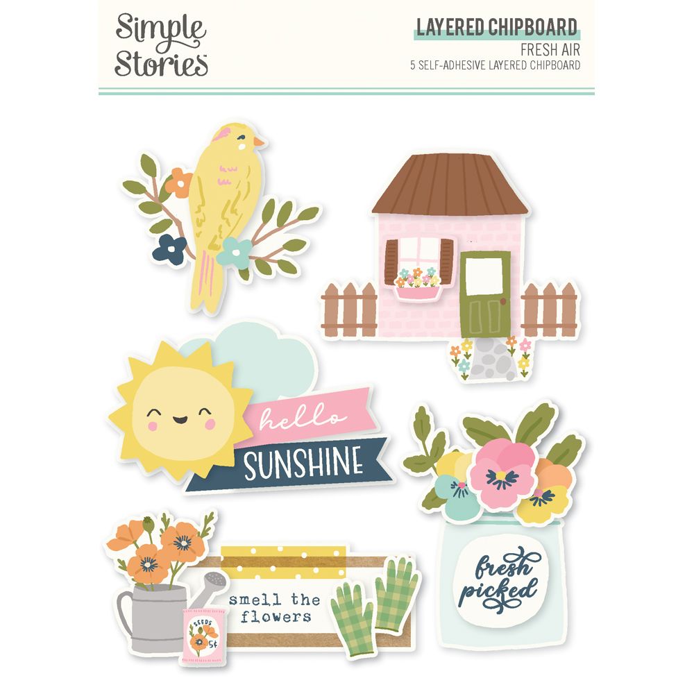 Fresh Air - Layered Chipboard Stickers