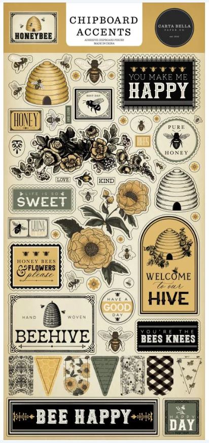 Carta Bella Honeybee Chipboard Accents