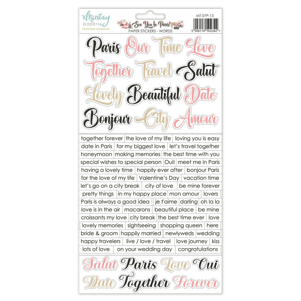 Mintay - See You in Paris Word Stickers