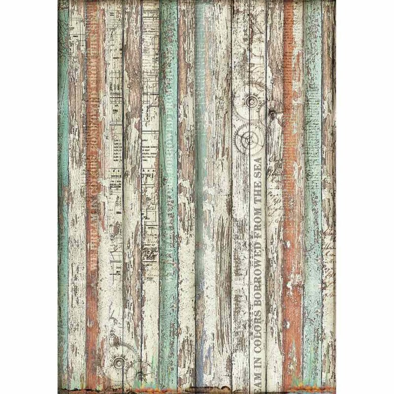 Packed Wood Stamperia Rice Paper Sheet A3