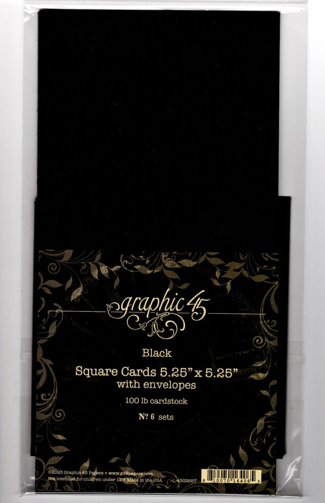 Graphic 45 Square Cards 5.25" x 5.25" with envelopes