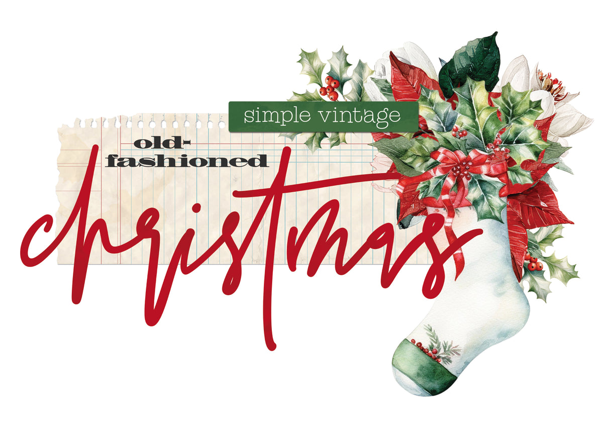 Simple Stories - Simple Vintage Old Fashioned Christmas Card Kit Class **PRE-ORDER**