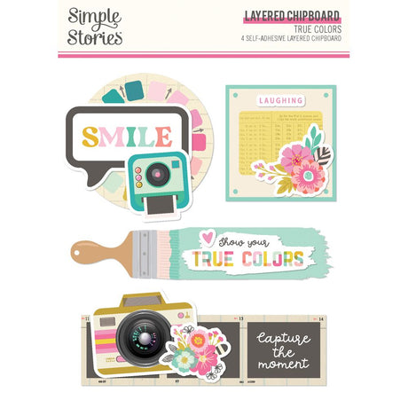 True Colors - Layered Chipboard Stickers