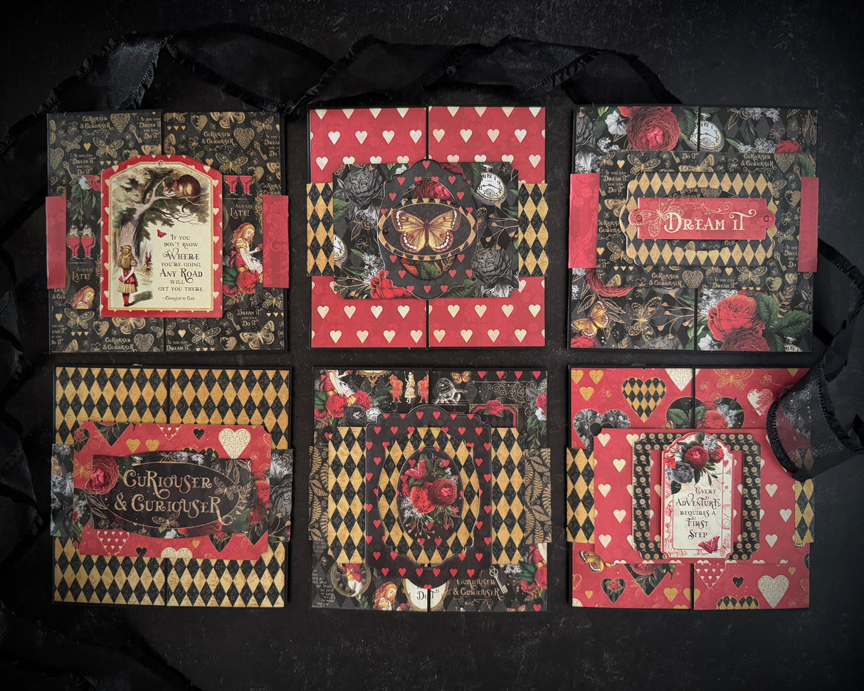 Graphic 45 Card Class Series Vol 1 2025 - Curiouser & Curiouser – Pop-Up Card Set
