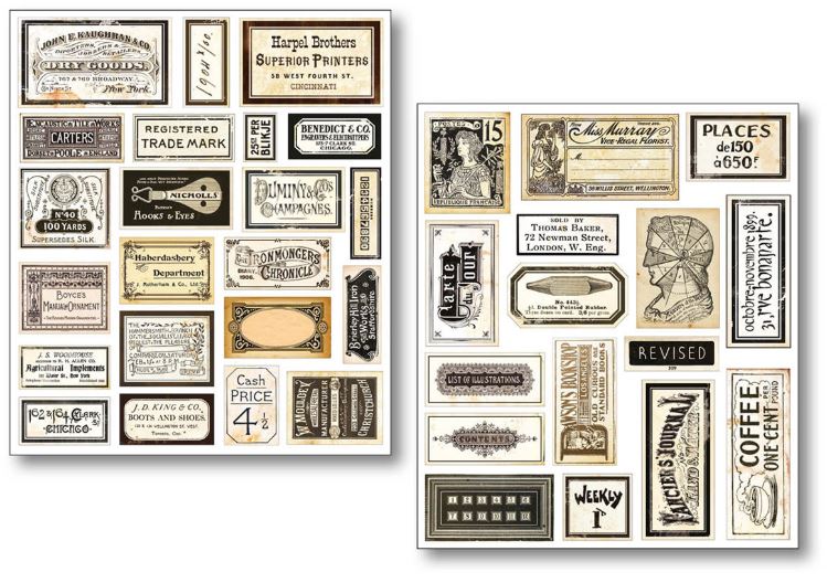 Ciao Bella Paper Mixed Media Stickers Vintage Scripts