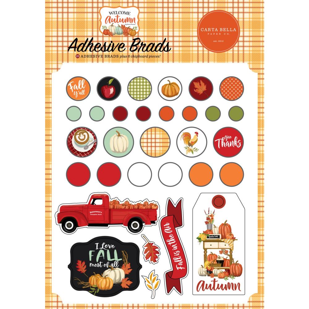 Welcome Autumn Adhesive Brads