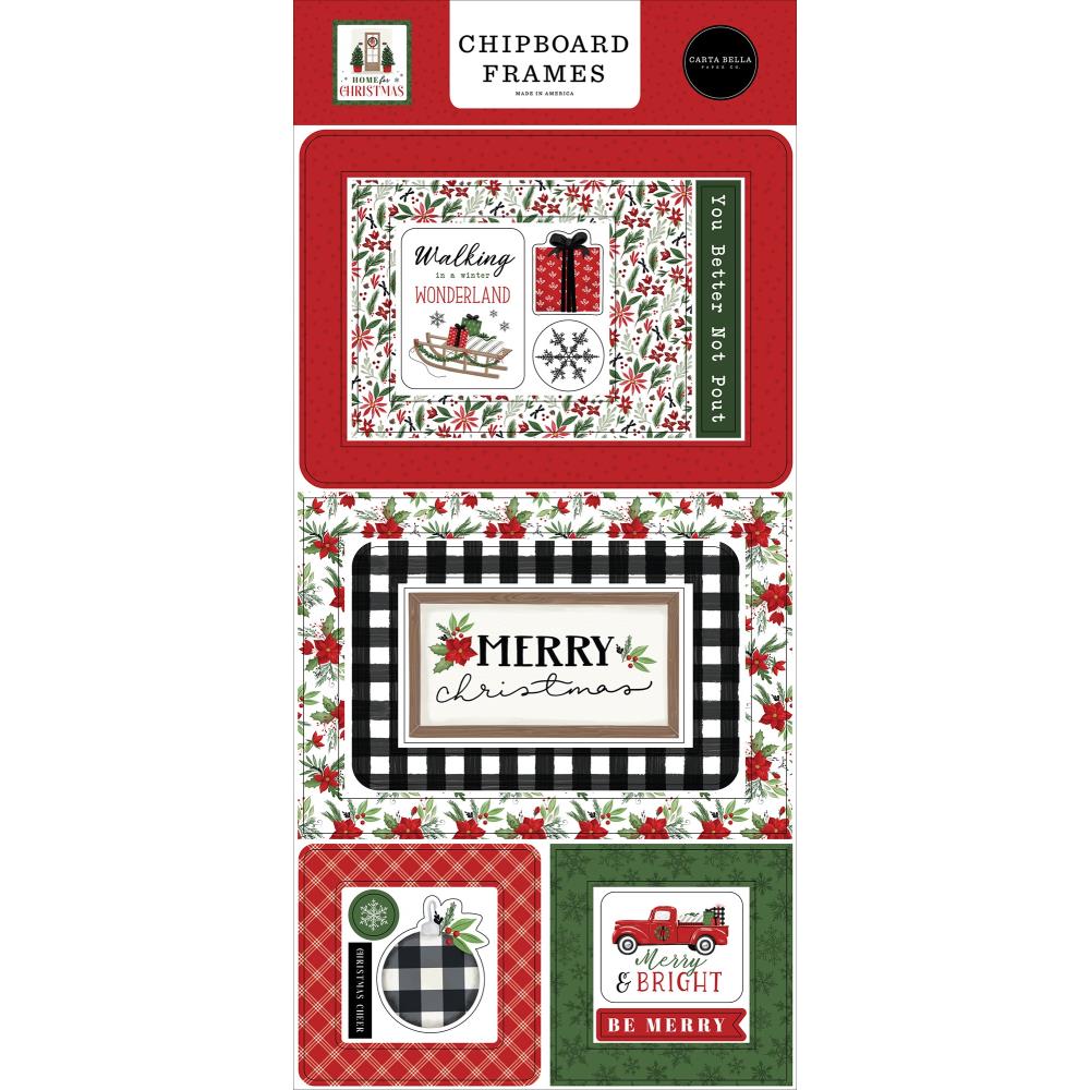 Home For Christmas Chipboard Frames