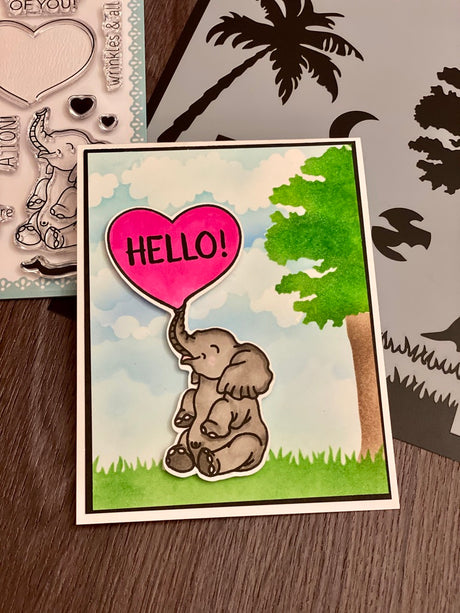 Sending Huge Hugs Stamp and Stencil Kit by Amy Sonnemann
