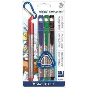 Staedtler® Triplus® Permanent™ Fineline Marker Set (Asst Colors/4 Markers)