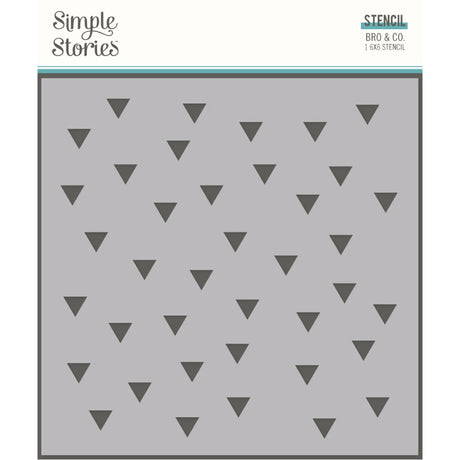 Bro & Co Retro Triangle 6x6 Stencil