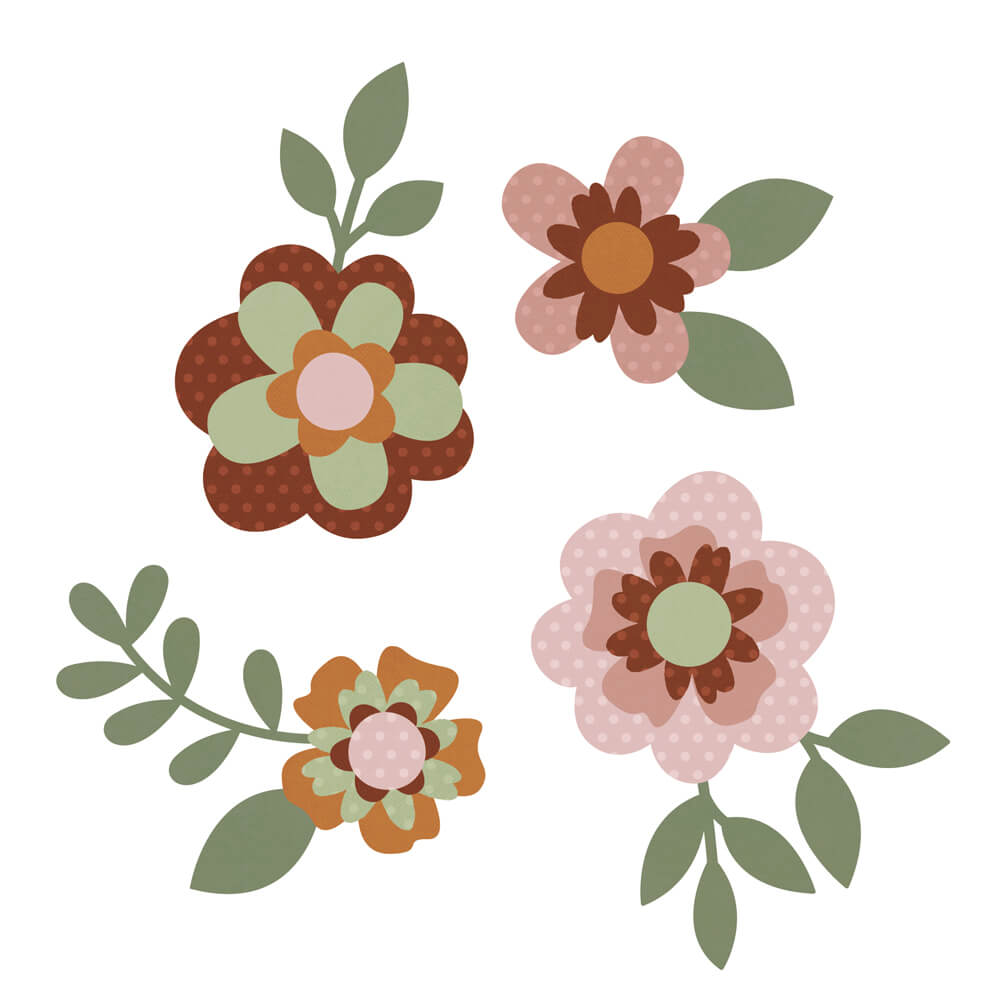 Color Vibe Flowers Bits & Pieces - Boho