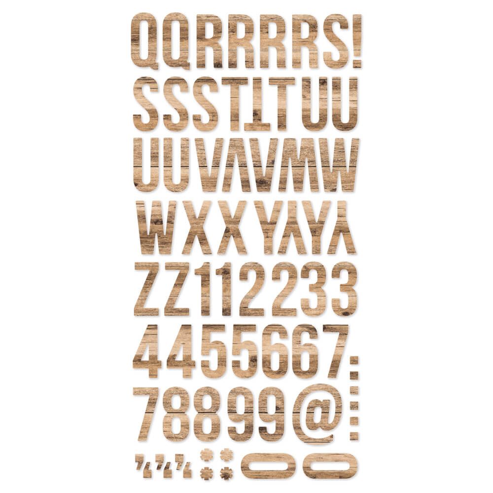 Color Vibe Foam Alpha Stickers - Woods-Hickory
