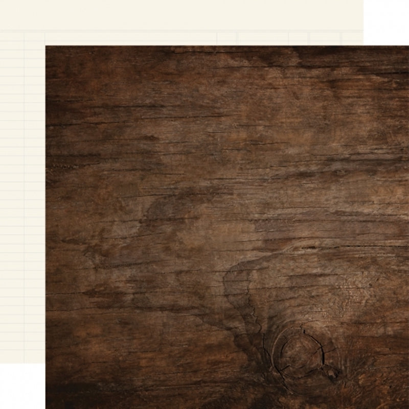 Color Vibe 12x12 Textured Cardstock - Walnut/Cream Ledger