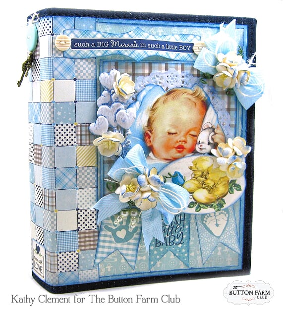 Authentique's Swaddle Baby Boy Mini Album Kit by Kathy Clement