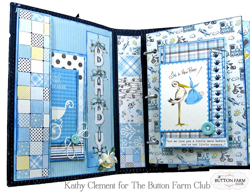 Authentique's Swaddle Baby Boy Mini Album Kit by Kathy Clement