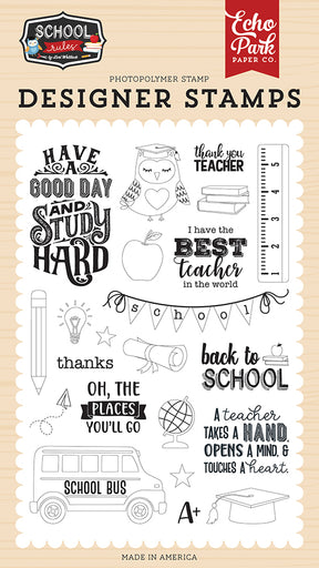 School Rules - Study Hard Stamp Set