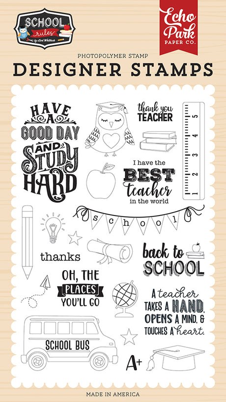 School Rules - Study Hard Stamp Set
