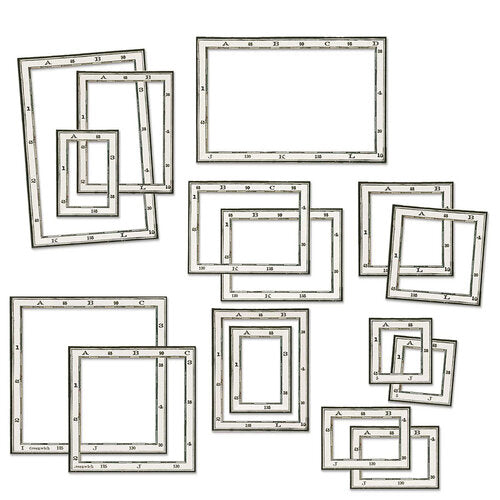 Vintage Artistry Everywhere Collection - Chipboard Set - Map Frames