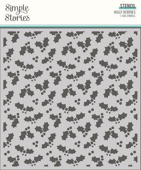 Simple Vintage North Pole 6x6 Stencil - Holly Berries