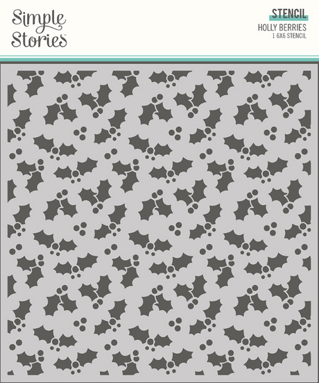 Simple Vintage North Pole 6x6 Stencil - Holly Berries