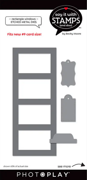 Say It With Stamps Rectangle Window Dies