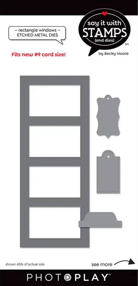 Say It With Stamps Rectangle Window Dies