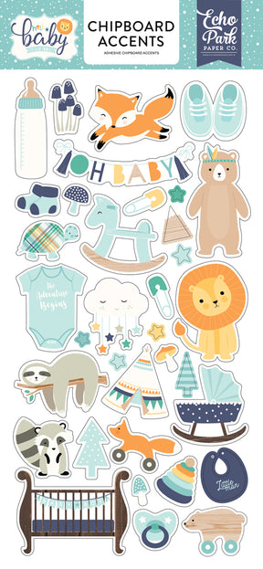 Hello Baby - It's a Boy 6x13 Chipboard Accents