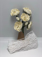 Little Birdie Handmade Flowers Mardelle Bunch with Crochet Lace , Classic White ,  8 pieces