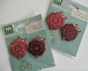 Velvet Rose Flowers & Buttons by Making Memories
