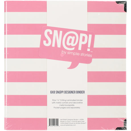 6x8 SN@P! Binder Pink Stripe by Simple Stories